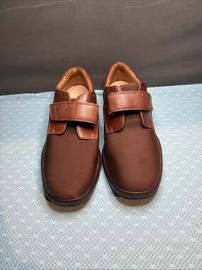 Dr Comfort Annie Women Size 9 W Wide Diabetic Comfort Strap Brown Leather Shoe